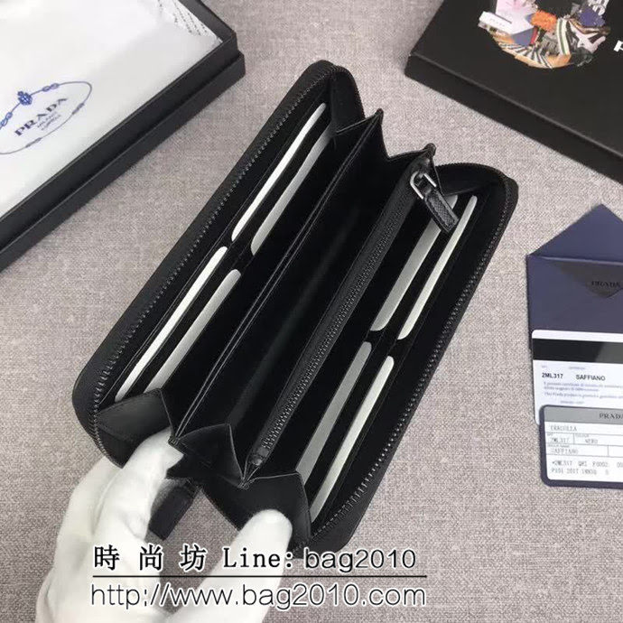 PRADA普拉達 官網同步 專櫃最新款 男士單拉鏈錢包 2ML317 DD1335